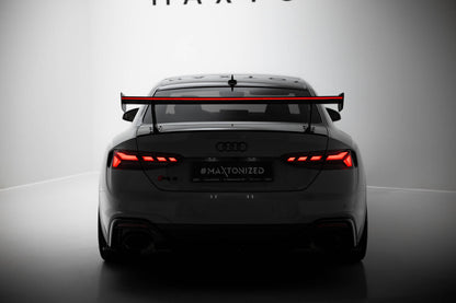 Carbon Heckspoiler Heckflügel Standfuß Außen V.1 + LED passend für Audi A5 / A5 S-Line / S5 / RS5 Coupe F5 / F5 FL