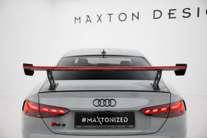 Carbon Heckspoiler Heckflügel Standfuß Außen V.1 + LED passend für Audi A5 / A5 S-Line / S5 / RS5 Coupe F5 / F5 FL