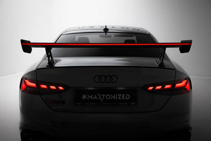 Carbon Heckspoiler Heckflügel Standfuß Außen V.2 + LED passend für Audi A5 / A5 S-Line / S5 / RS5 Coupe F5 / F5 FL