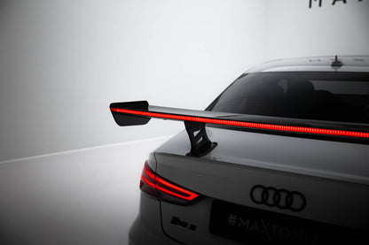 Carbon Heckspoiler Heckflügel Standfuß Innen + LED passend für Audi A3 / A3 S-Line / S3 / RS3 Limousine 8V / 8V FL