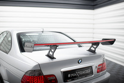 Carbon Heckspoiler Heckflügel Standfuß Innen + LED passend für BMW 3er Coupe E46