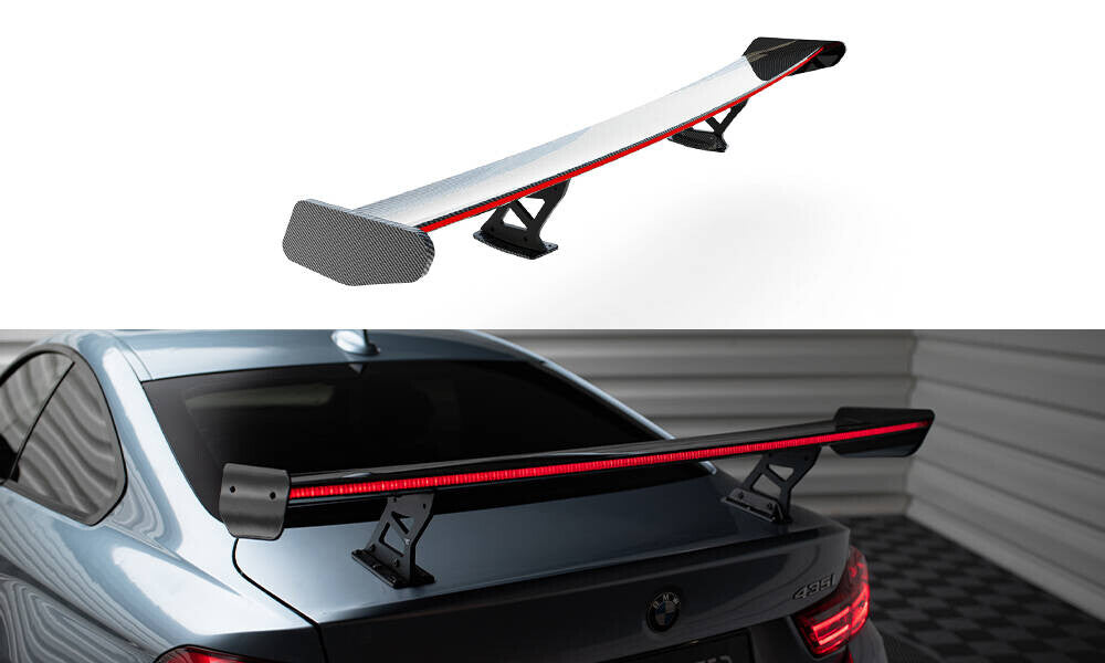 Carbon Heckspoiler Heckflügel Standfuß Innen + LED passend für BMW 4er F32 / 4 F32 M-Paket Coupe
