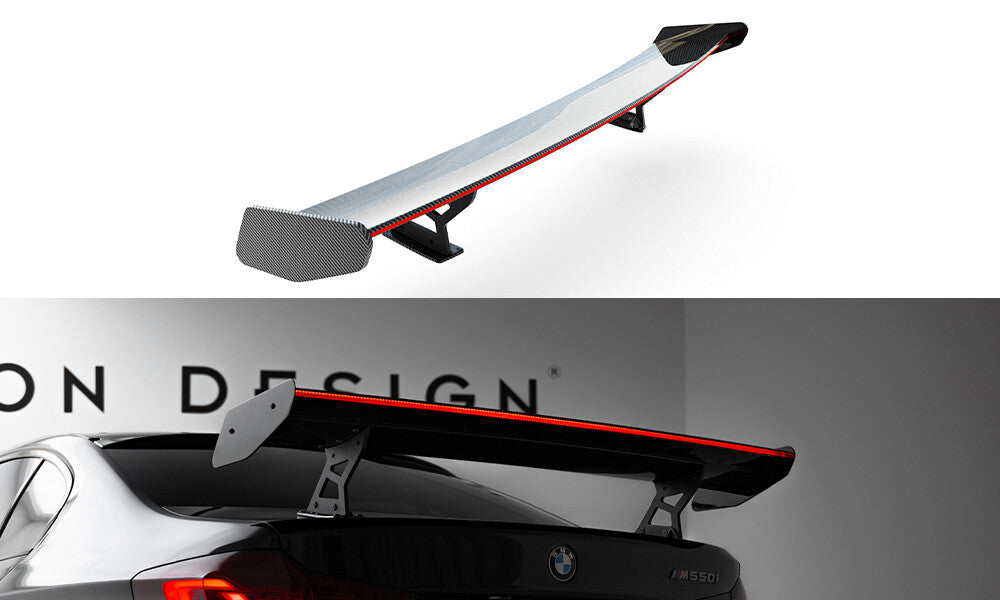 Carbon Heckspoiler Heckflügel Standfuß Innen + LED passend für BMW 5er / M5 Limousine G30 / F90