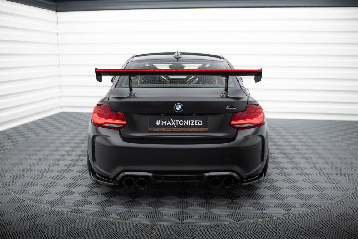 Carbon Heckspoiler Heckflügel Standfuß Innen + LED passend für BMW M2 F87 / 2 / 2 M-Paket F22
