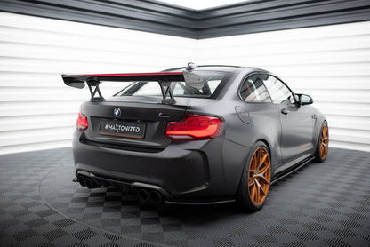 Carbon Heckspoiler Heckflügel Standfuß Innen + LED passend für BMW M2 F87 / 2 / 2 M-Paket F22