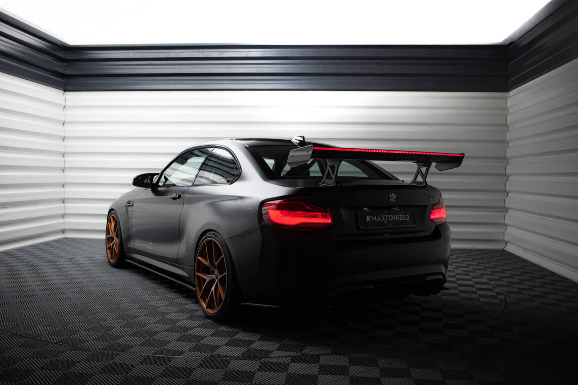 Carbon Heckspoiler Heckflügel Standfuß Innen + LED passend für BMW M2 F87 / 2 / 2 M-Paket F22