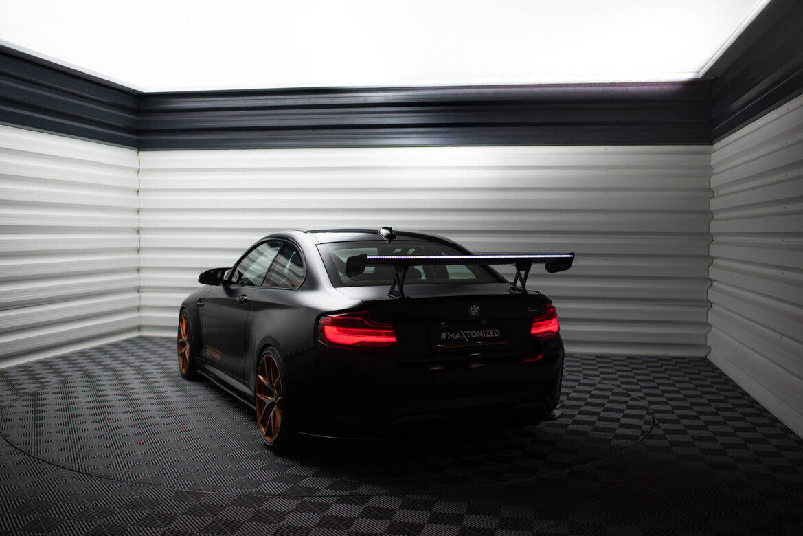 Carbon Heckspoiler Heckflügel Standfuß Innen + LED passend für BMW M2 F87 / 2 / 2 M-Paket F22