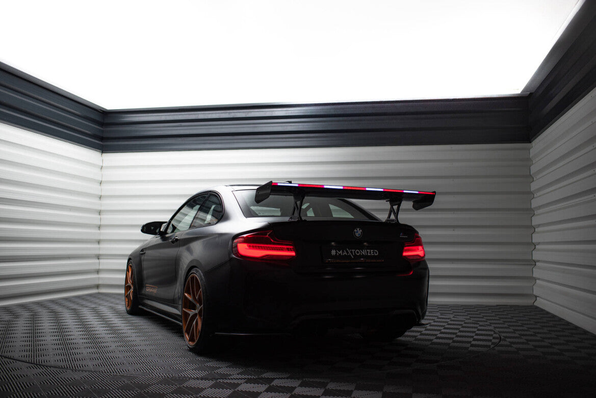 Carbon Heckspoiler Heckflügel Standfuß Innen + LED passend für BMW M2 F87 / 2 / 2 M-Paket F22