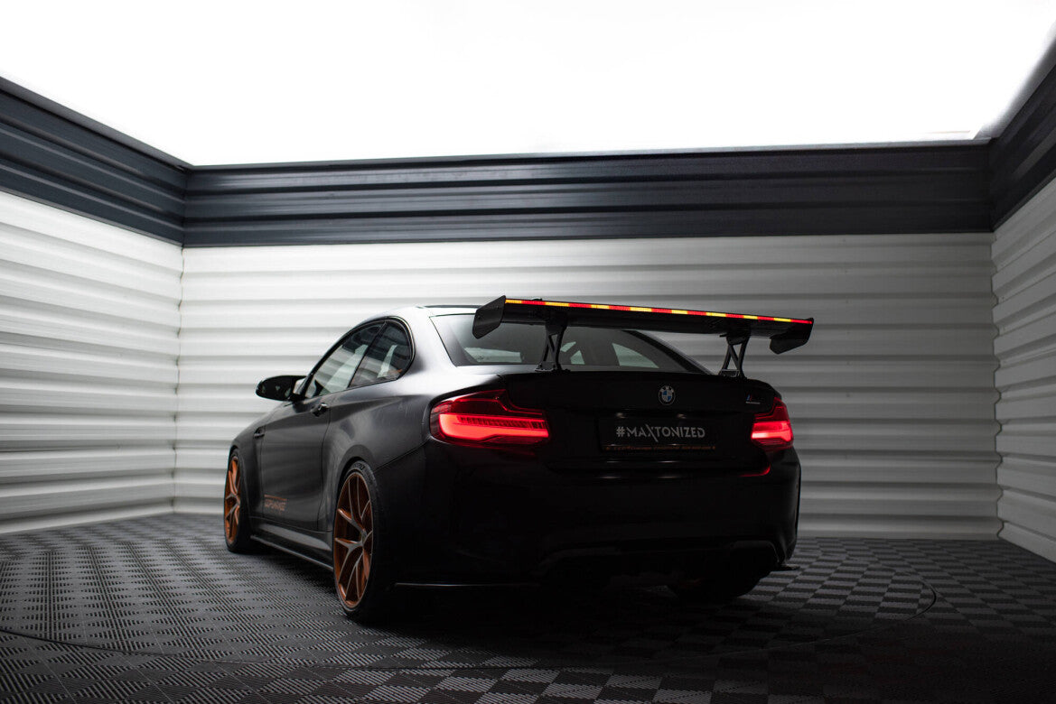 Carbon Heckspoiler Heckflügel Standfuß Innen + LED passend für BMW M2 F87 / 2 / 2 M-Paket F22