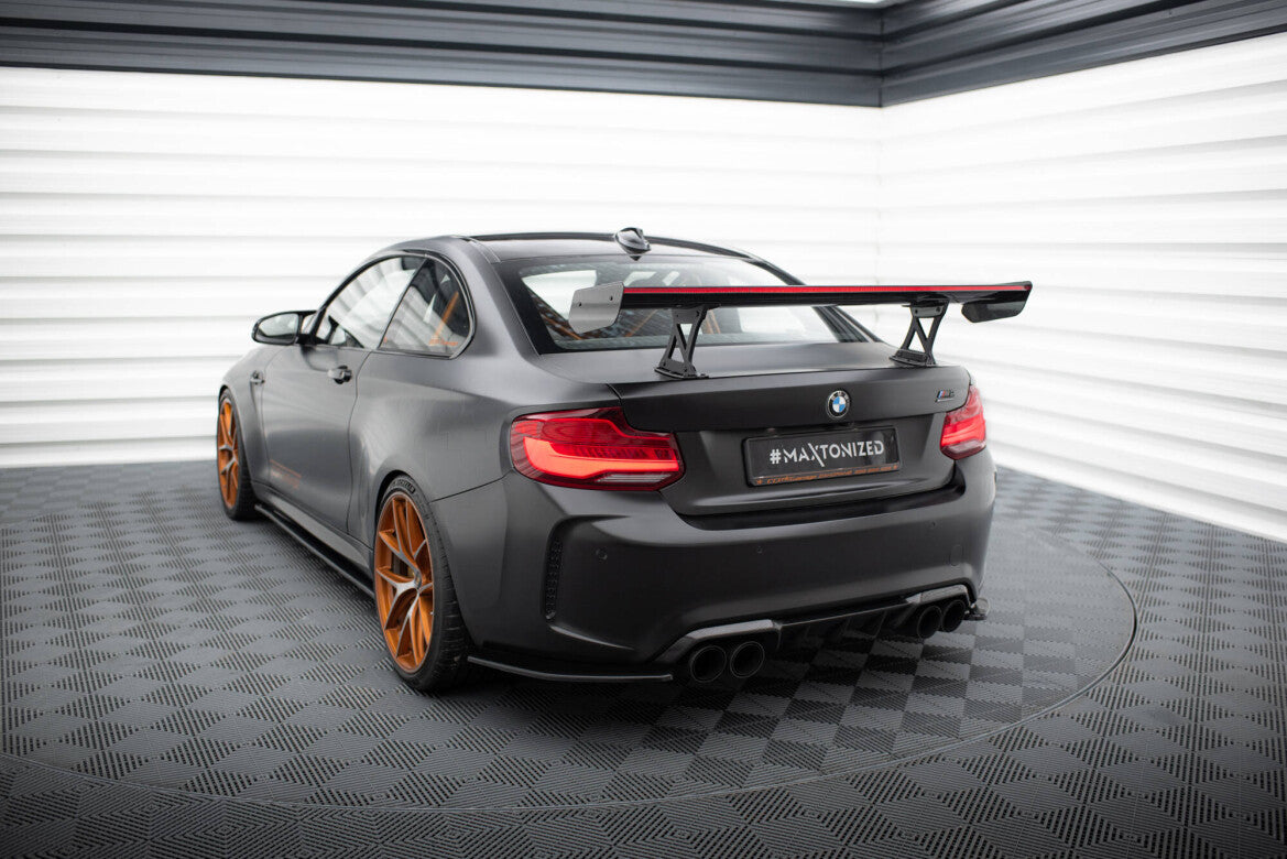 Carbon Heckspoiler Heckflügel Standfuß Innen + LED passend für BMW M2 F87 / 2 / 2 M-Paket F22