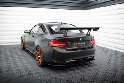 Carbon Heckspoiler Heckflügel Standfuß Innen + LED passend für BMW M2 F87 / 2 / 2 M-Paket F22