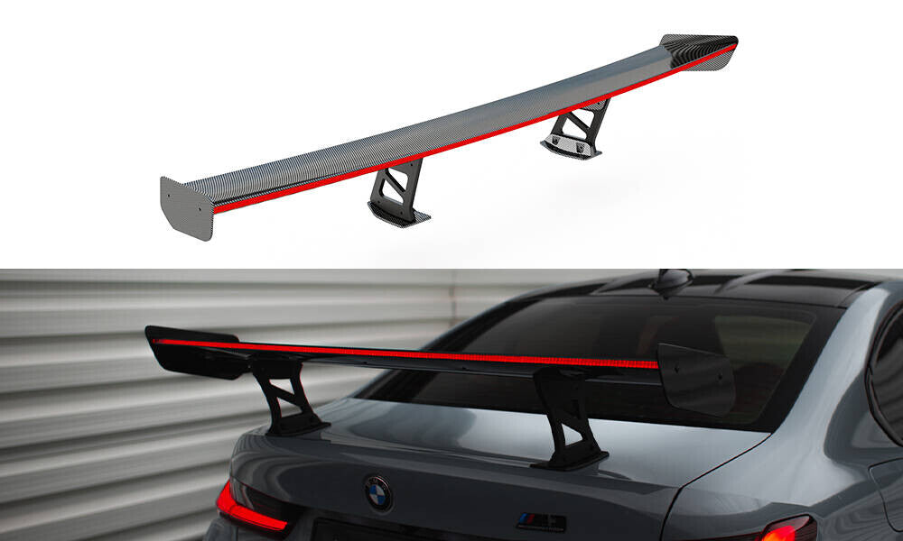 Carbon Heckspoiler Heckflügel Standfuß Innen + LED passend für BMW M3 G80 / M340i G20 / 3 M-Paket G20 / 3 Standard G20