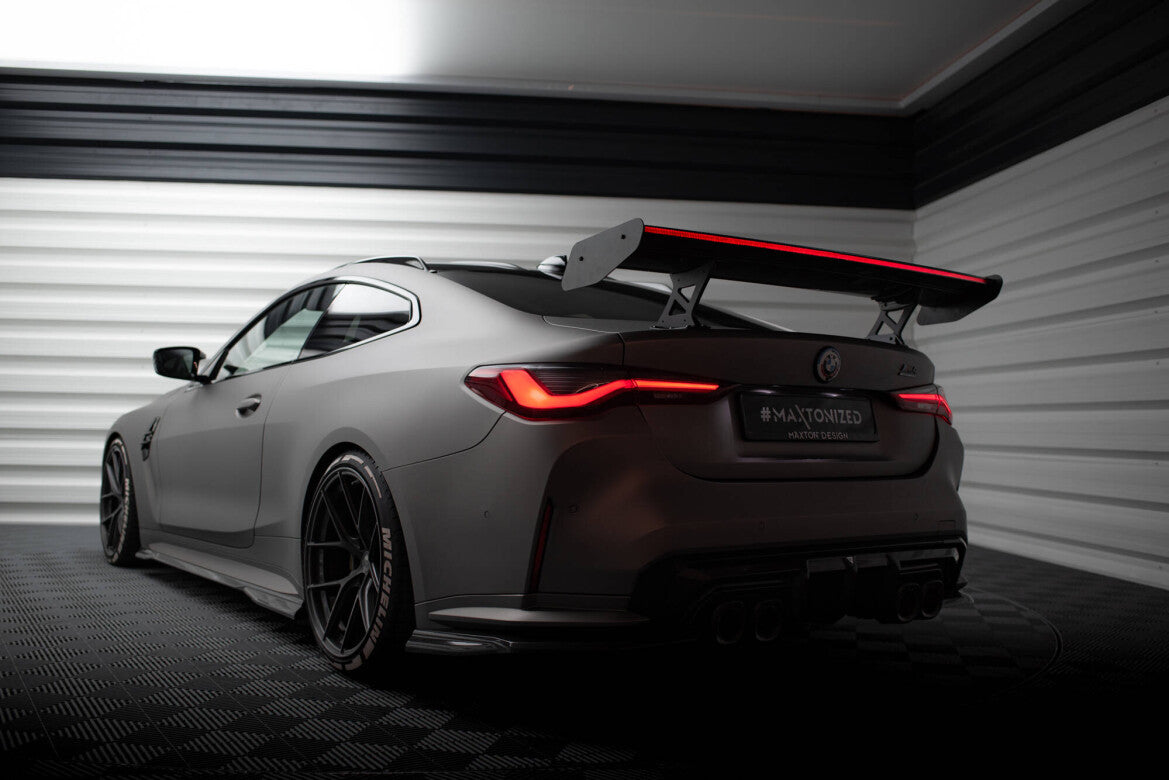 Carbon Heckspoiler Heckflügel Standfuß Innen + LED passend für BMW M4 G82 / G82 FL / M440i / 4 M-Paket G22 / G22 FL
