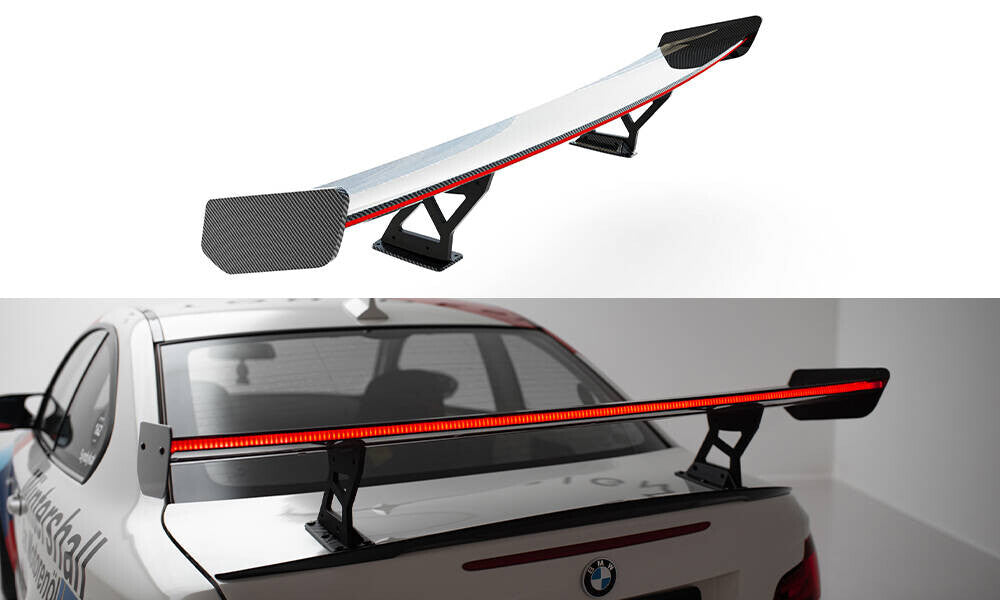 Carbon Heckspoiler Heckflügel Standfuß Innen V.2 + LED passend für BMW 1er M E82