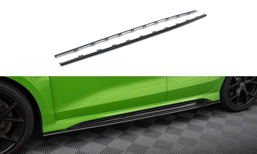 Carbon Seitenschweller Ansatz (Paar) passend für Audi RS3 Limousine / Sportback 8Y