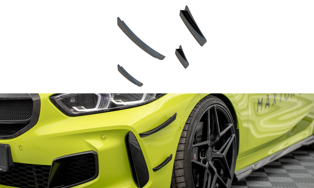 Carbon Stoßstangen Flaps Wings vorne Canards passend für BMW 1er M-Paket / M135i / 128ti F40