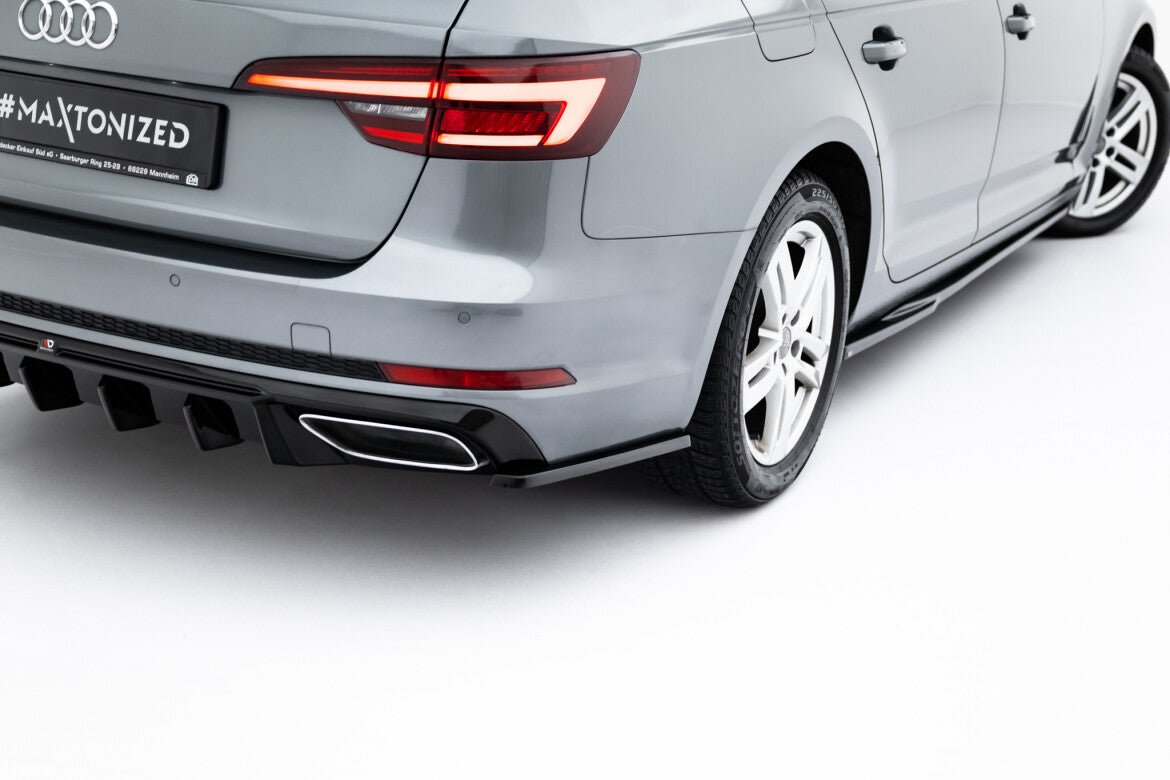 Diffusor Flaps passend für Audi A4 / A4 S-Line / S4 Limousine / Avant B9 schwarz Hochglanz