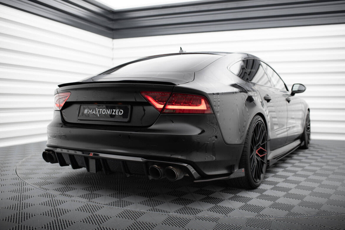 Diffusor Flaps passend für Audi A7 S-Line C7 schwarz Hochglanz