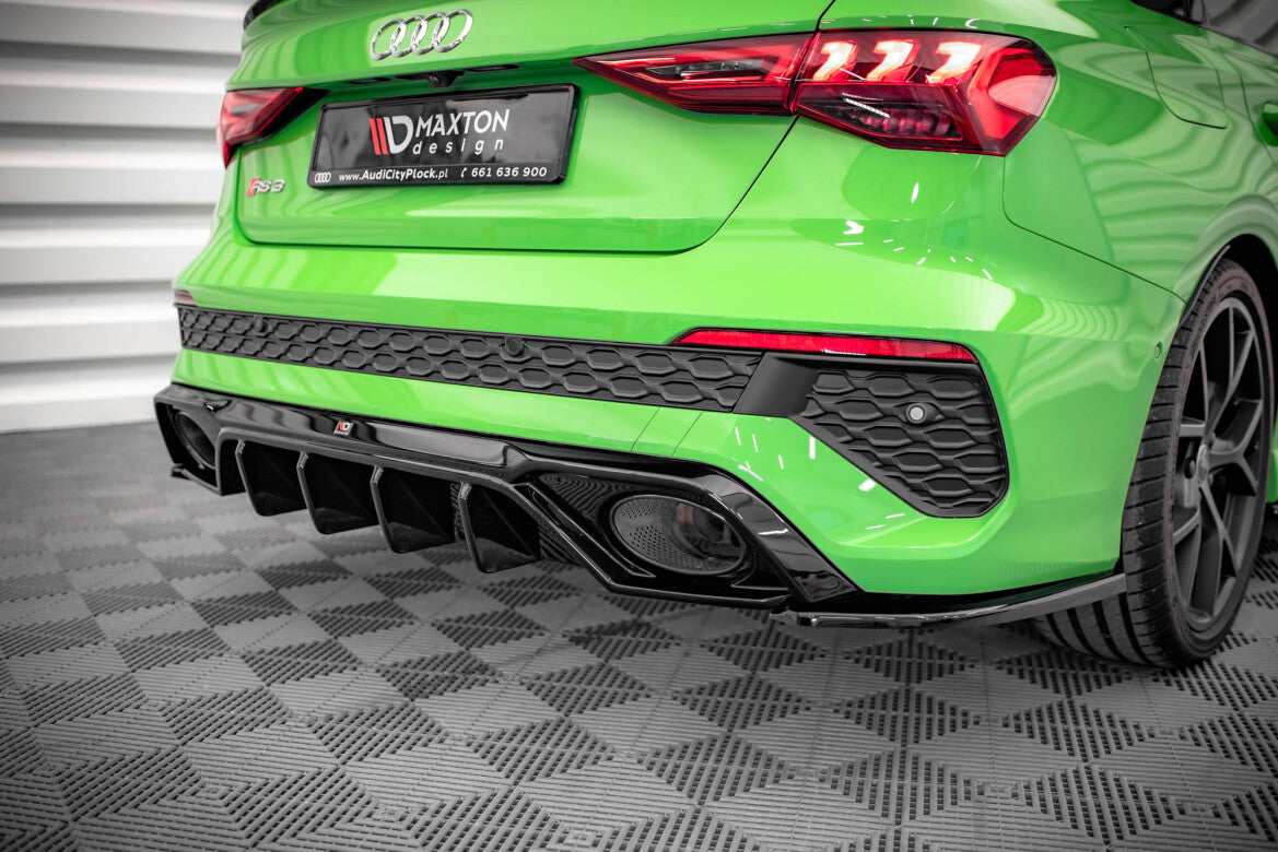 Diffusor Flaps passend für Audi RS3 Limousine 8Y schwarz Hochglanz