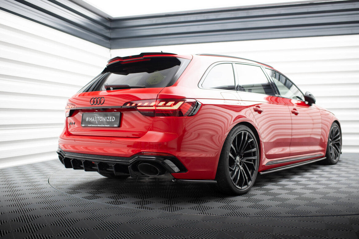 Diffusor Flaps passend für Audi RS4 B9 / B9 FL schwarz Hochglanz