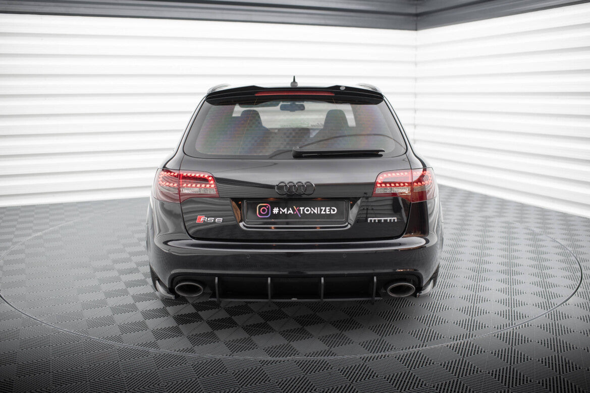 Diffusor Flaps passend für Audi RS6 Avant C6 schwarz Hochglanz