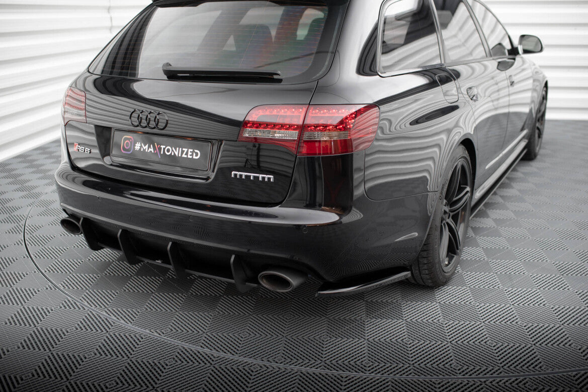 Diffusor Flaps passend für Audi RS6 Avant C6 schwarz Hochglanz