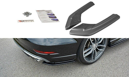 Diffusor Flaps passend für Audi S3 / A3 S-Line 8V FL Limousine schwarz Hochglanz