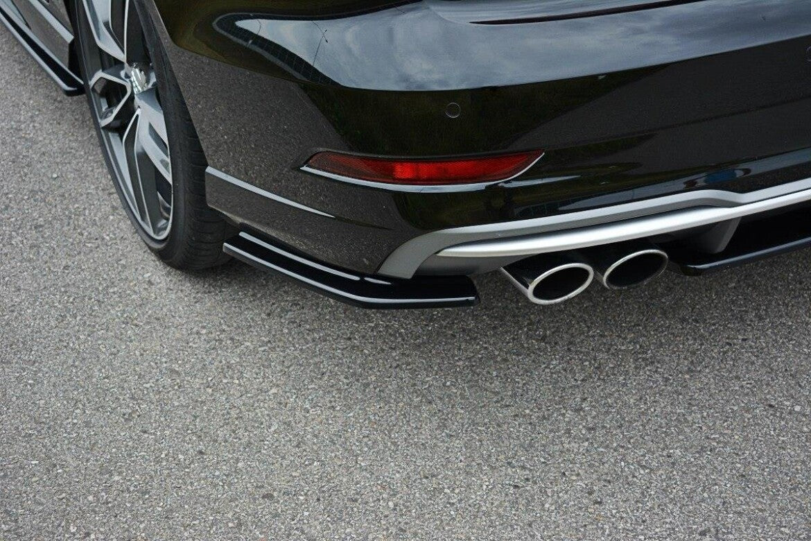 Diffusor Flaps passend für Audi S3 / A3 S-Line 8V FL Limousine schwarz Hochglanz