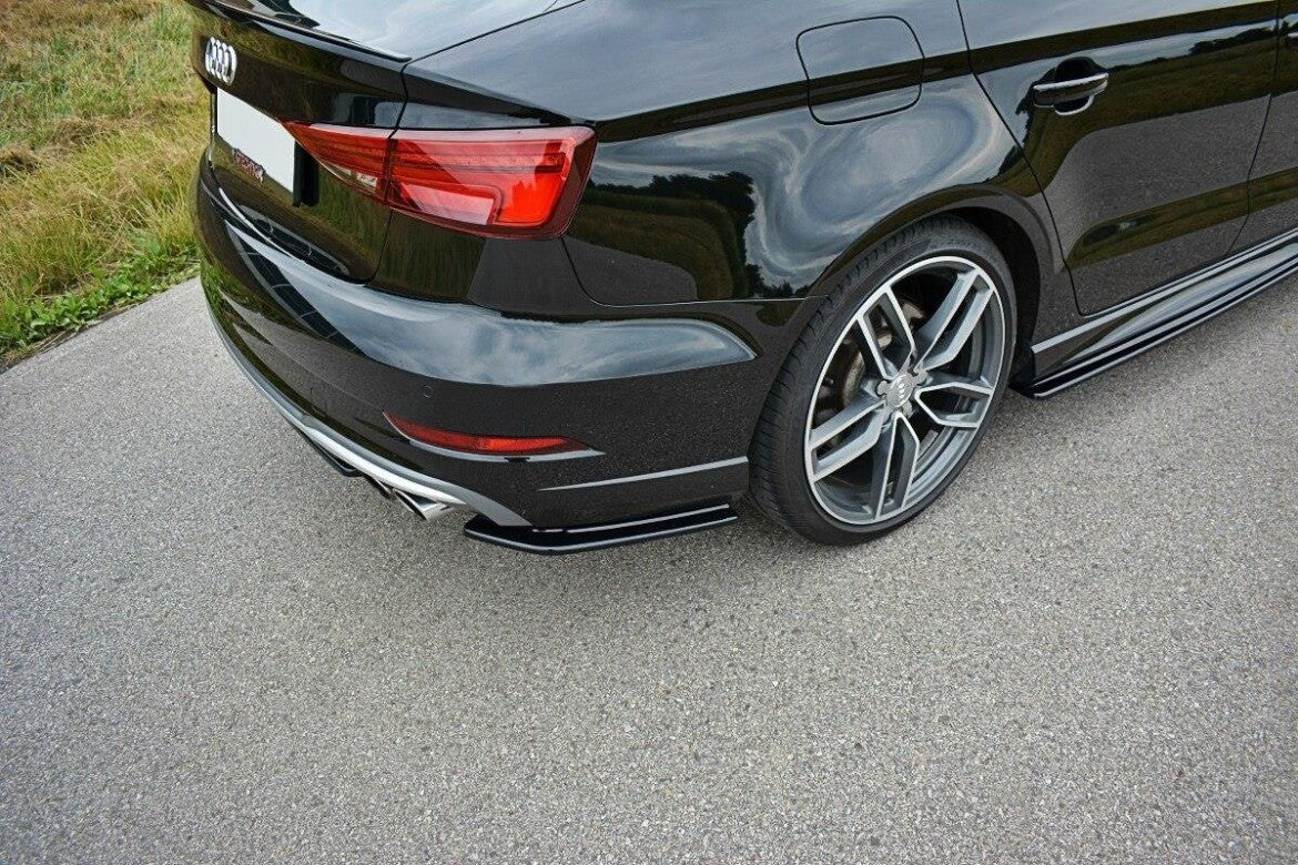 Diffusor Flaps passend für Audi S3 / A3 S-Line 8V FL Limousine schwarz Hochglanz