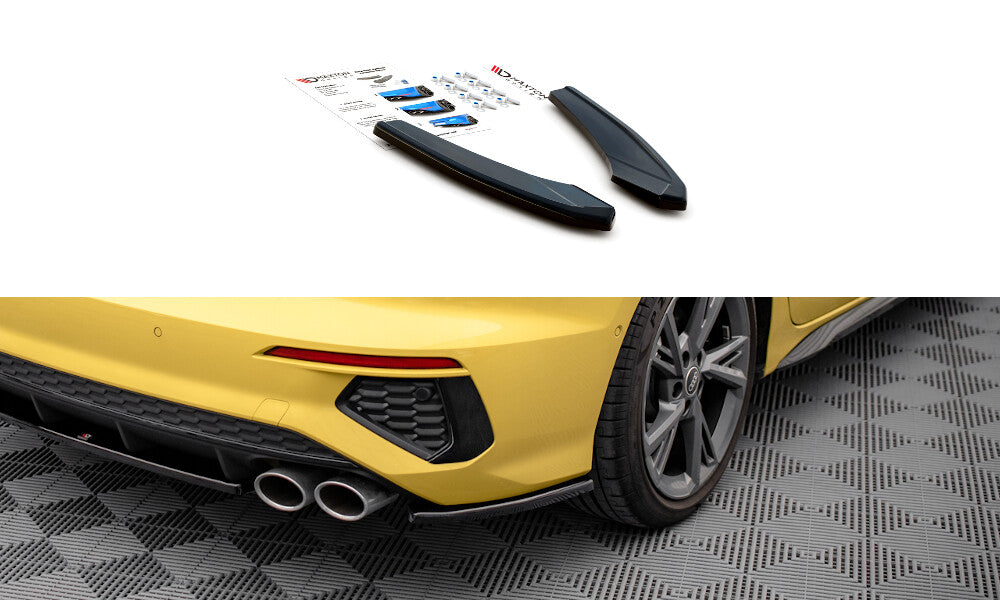 Diffusor Flaps passend für Audi S3 Limousine 8Y schwarz Hochglanz
