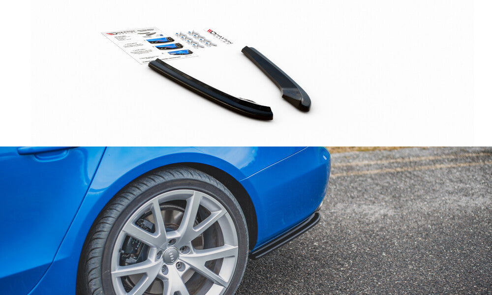 Diffusor Flaps passend für Audi S4 / A4 S-Line B8 Limousine schwarz Hochglanz