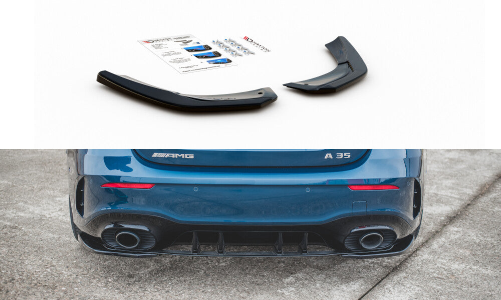 Diffusor Flaps passend für Mercedes A35 AMG Aero Hatchback W177 schwarz Hochglanz