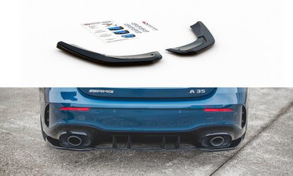 Diffusor Flaps passend für Mercedes A35 AMG Aero Hatchback W177 schwarz Hochglanz