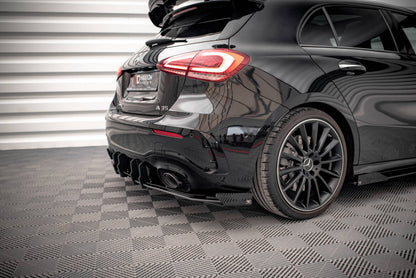 Diffusor Flaps passend für Mercedes A35 AMG Hatchback Aero Pack W177 schwarz Hochglanz