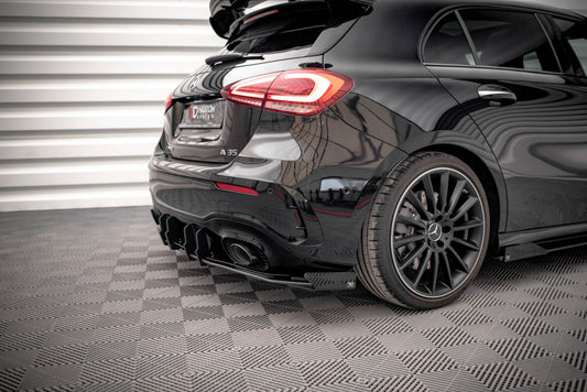 Diffusor Flaps passend für Mercedes A35 AMG Hatchback Aero Pack W177 schwarz Hochglanz