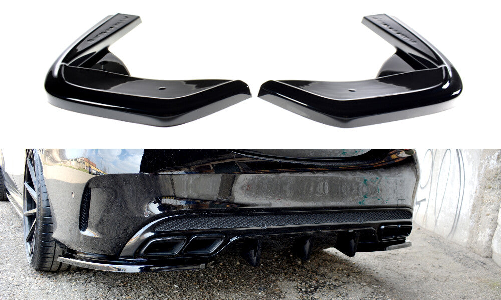 Diffusor Flaps passend für Mercedes-AMG C 43 Limousine W205 FL schwarz Hochglanz