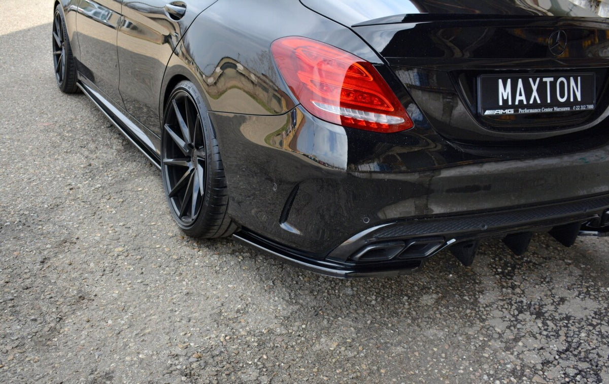 Diffusor Flaps passend für Mercedes-AMG C 43 Limousine W205 FL schwarz Hochglanz