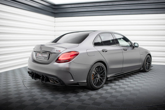 Diffusor Flaps passend für Mercedes-AMG C63 Limousine / Kombi W205 FL schwarz Hochglanz