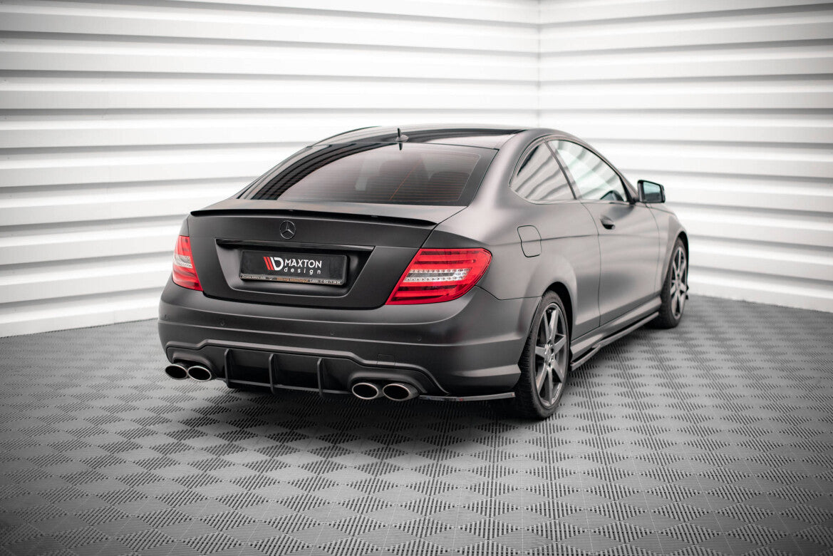 Diffusor Flaps passend für Mercedes C Coupe / Limousine / Kombi AMG-Line C204 / W204 FL / S204 FL schwarz Hochglanz