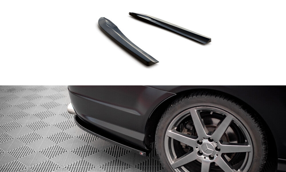 Diffusor Flaps passend für Mercedes C Coupe / Limousine / Kombi AMG-Line C204 / W204 FL / S204 FL schwarz Hochglanz