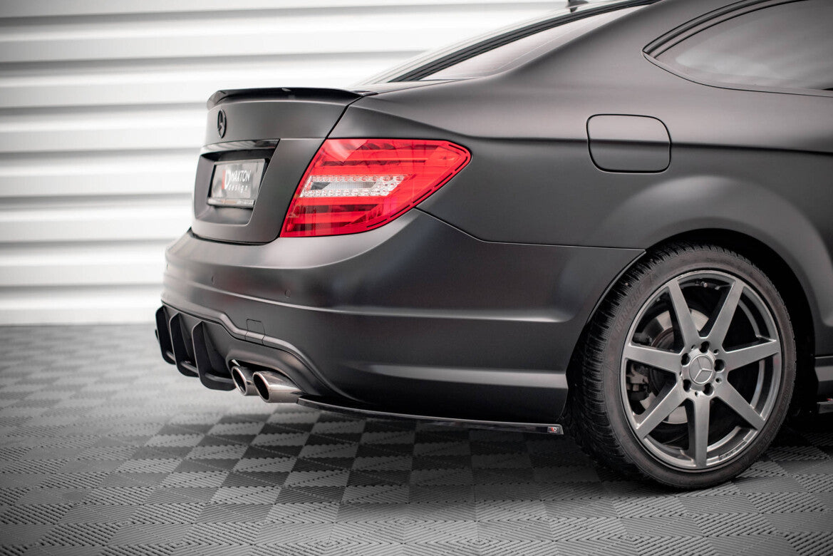 Diffusor Flaps passend für Mercedes C Coupe / Limousine / Kombi AMG-Line C204 / W204 FL / S204 FL schwarz Hochglanz
