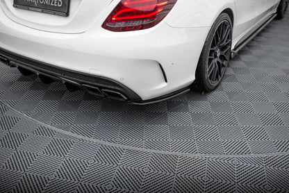 Diffusor Flaps passend für Mercedes C-Klasse S205 63 AMG schwarz Hochglanz