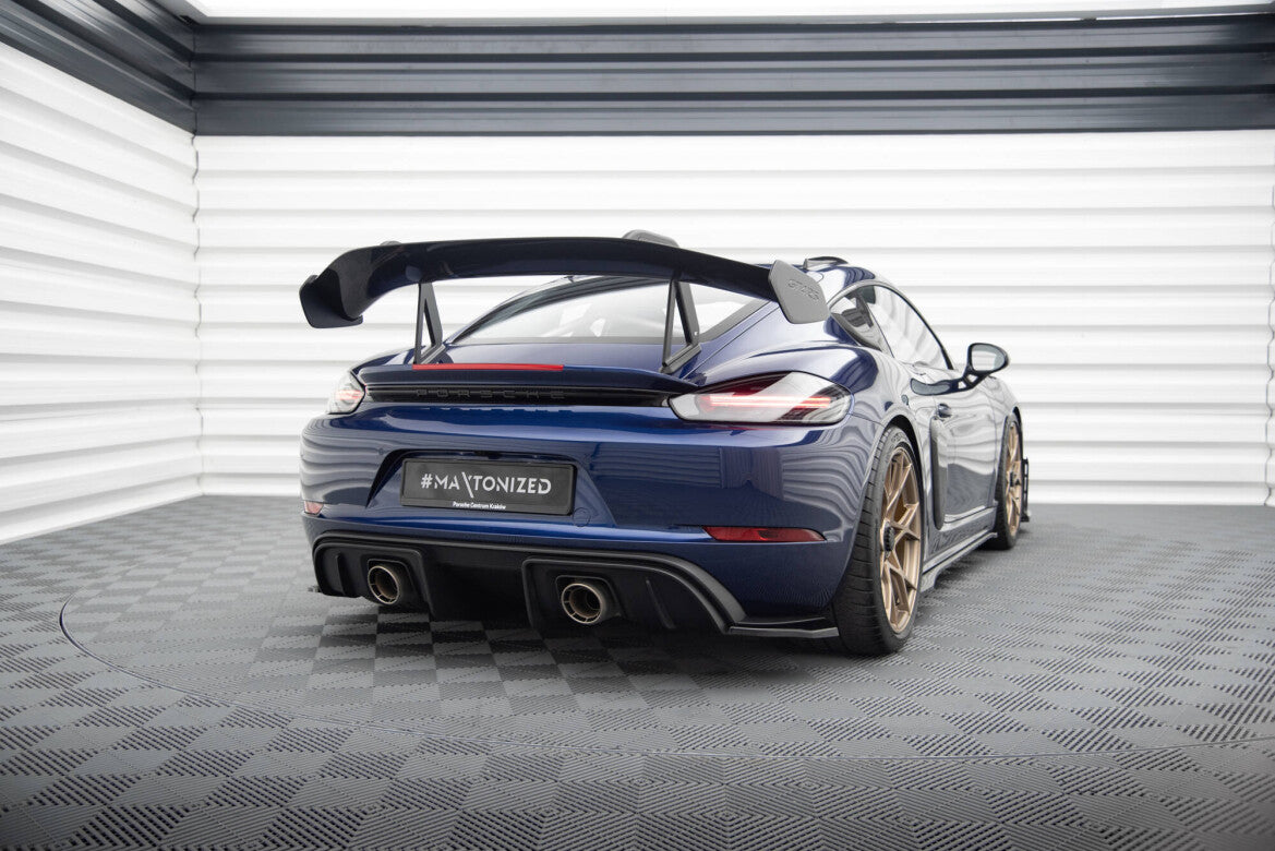 Diffusor Flaps passend für Porsche 718 Cayman GT4 RS 982c schwarz Hochglanz