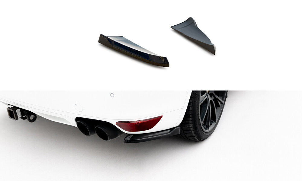 Diffusor Flaps passend für Porsche Cayenne Turbo / Standard Mk2 schwarz Hochglanz