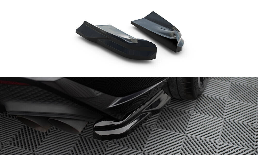 Diffusor Flaps passend für Porsche Macan GTS Mk1 FL 2 schwarz Hochglanz