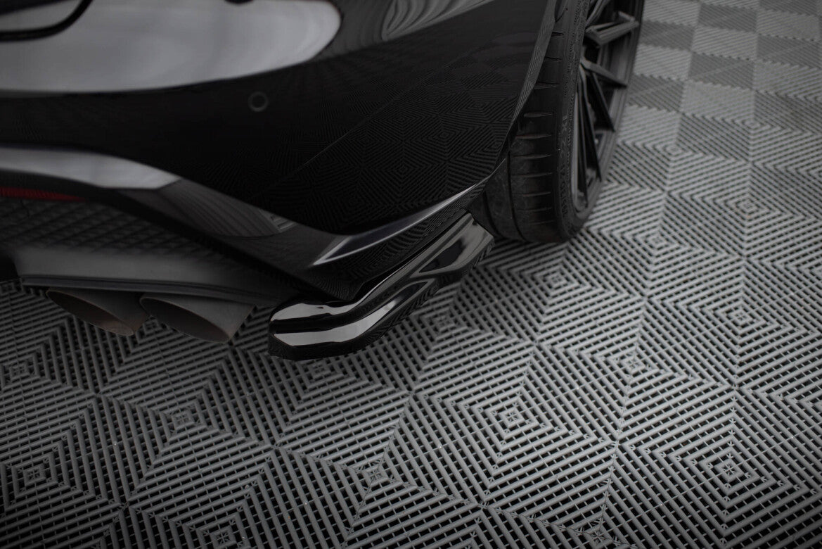 Diffusor Flaps passend für Porsche Macan GTS Mk1 FL 2 schwarz Hochglanz
