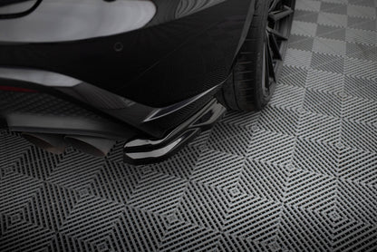 Diffusor Flaps passend für Porsche Macan GTS Mk1 FL 2 schwarz Hochglanz