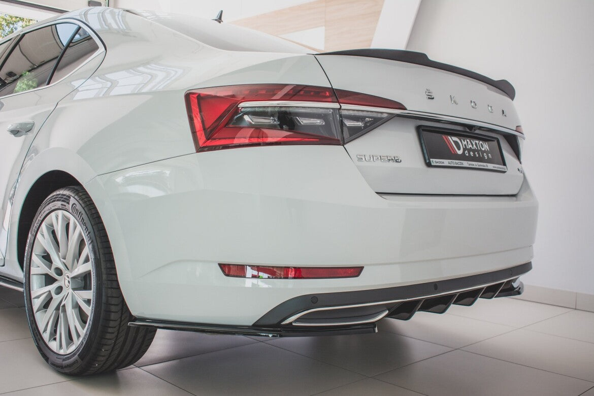Diffusor Flaps passend für Skoda Superb Liftback / Combi Mk3 FL schwarz Hochglanz