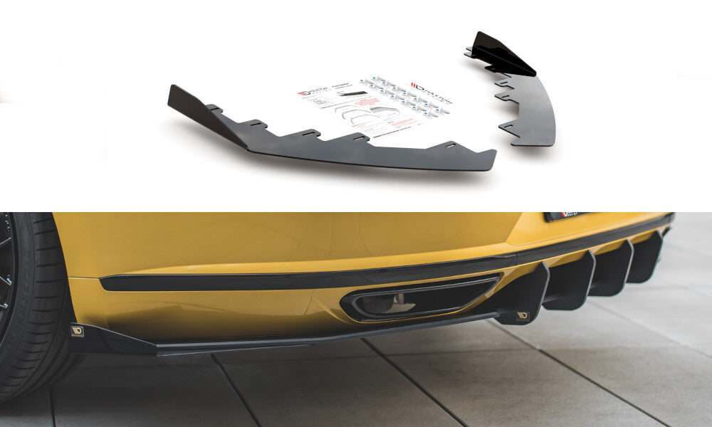 Diffusor Flaps passend für VW Arteon R-Line Limousine / Shooting Brake Mk1 schwarz Hochglanz