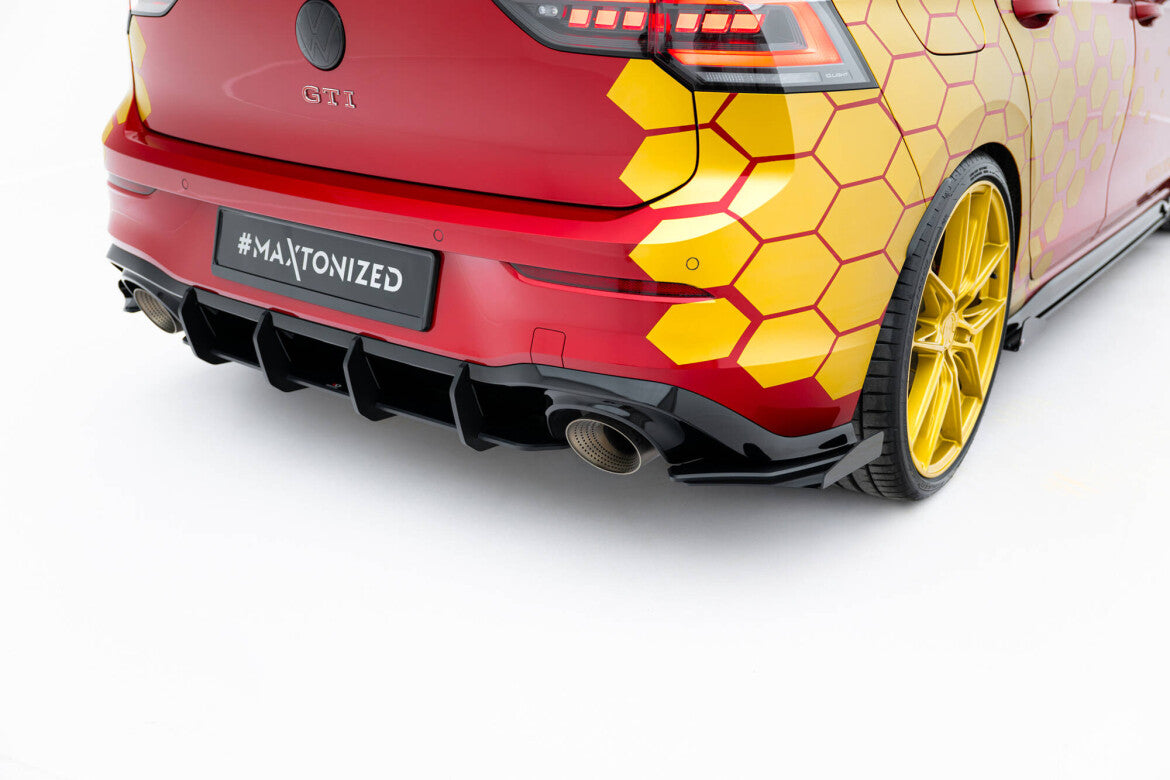 Diffusor Flaps passend für VW Golf GTI Clubsport Mk8 FL schwarz Hochglanz